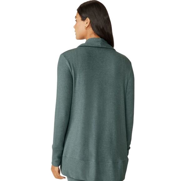 BEYOND YOGA Women's Soften Up Cardigan Sweater XS Green Storm Open Front NWOT - Picture 4 of 11